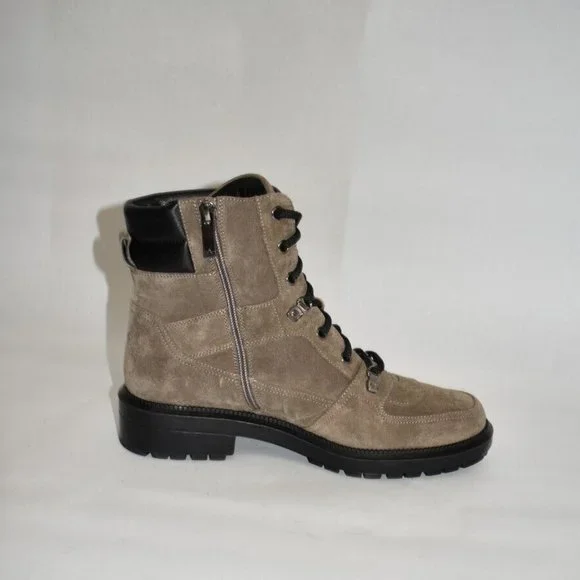 New! Aquatalia Lene Leather Lace-Up Hiking Boots Tan Brown Size 8.5 DD355